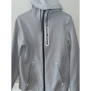 Old Navy Men's Gray Full Ziplong Sleeve Light Jacket Cotton Fleece Size Medium